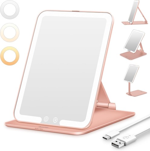 Rose gold portable led vanity - gold,