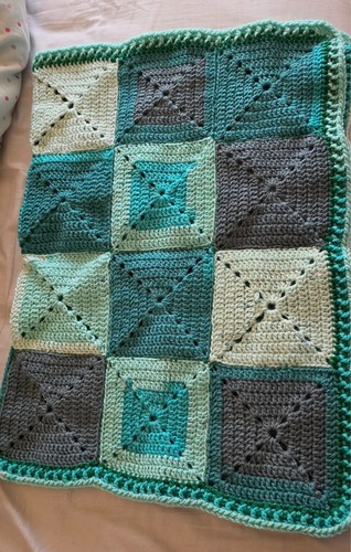 New hand made crochet blanket - new,
