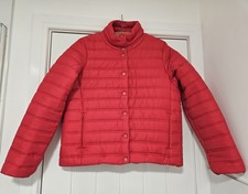 BNWOT QVC D&Co Denim & Co Hot Coral Pink Quilted Padded Jacket. Size L  14-16