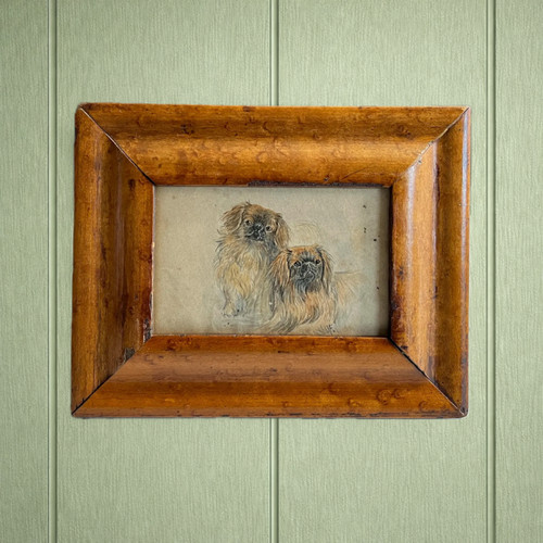 Antique miniature dog painting - miniature,