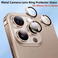 Camera Lens Protector for iPhone 17 14 15 16 Pro Max Metal Ring Glass Lens Cover