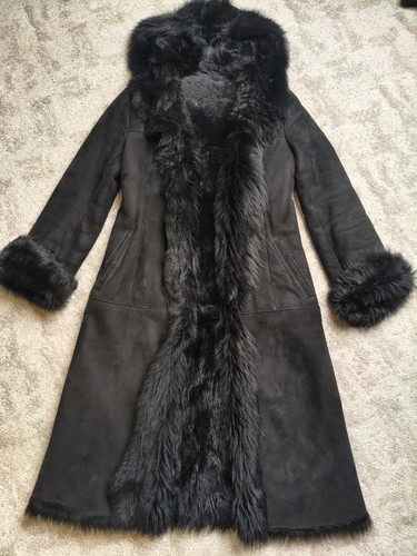Black lambskip long toscana - lambskip,