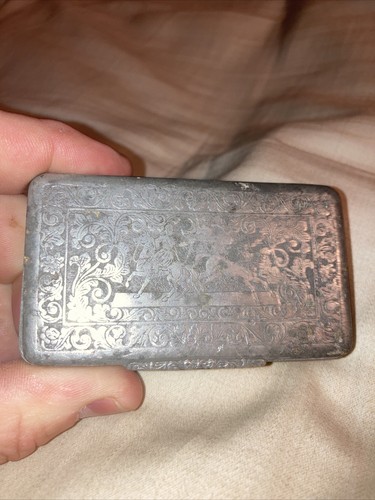 Vintage pewter snuff box - vintage,