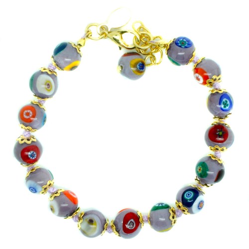 Murano glass bracelet lilac - murano,