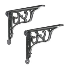 Shelf brackets pair black - shelf, of
