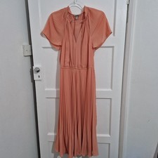 H&M Pleated Midi Dress Peach