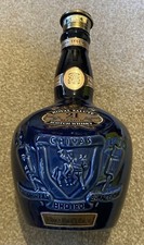 Royal Salute Scotch Whisky Empty Bottle Limited Edition Blue With Velvet Bag