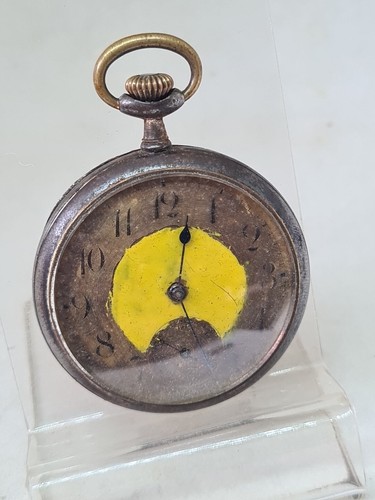 Antique gun metal pocket watch - antique,