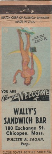 Matchbook cover wally s - matchbook,
