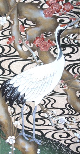 Ayane embroidered crane - embroidered,