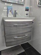 EX DISPLAY Pelipal Casca Premium 1TH Basin and 2 Drawer Unit Wall Hung LED light