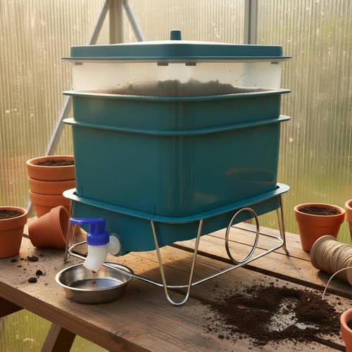 Vermicomposting bin stackable - vermicomposting,