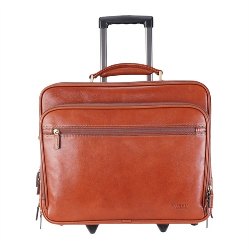 Genuine leather tan wheeled - leather,