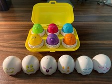 Vintage,  TOMY Hide and Squeak Eggs in Box Activity Toy, 1993