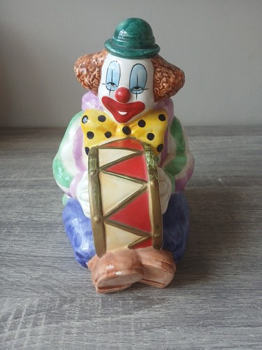 Vintage ceramic clown drummer - ceramic,