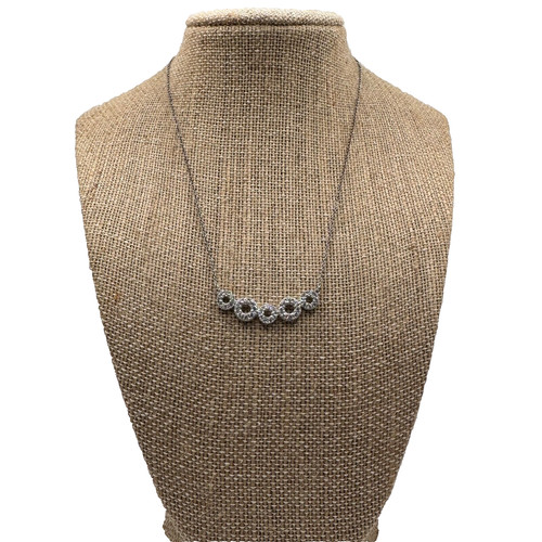 Circle necklace bubble pave - circle,