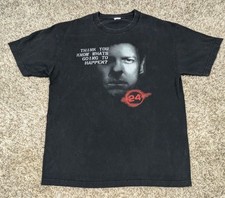 Vintage Y2K 24 Jack Bauer TV Show Promo T-Shirt Mens Large Black Short Sleeve