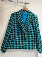 Primark Jacket Size 18 Check Long Sleeve Double Breasted Blazer Formal