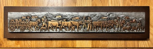 Vintage embossed copper brass - embossed,