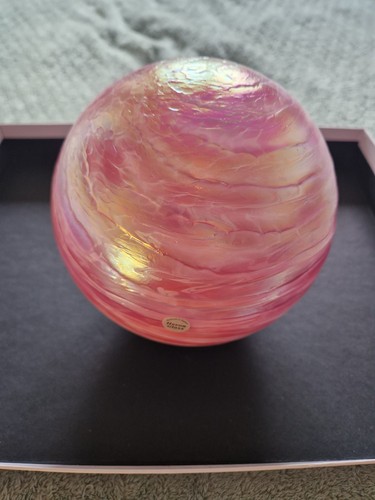 Heron glass round - round, pink