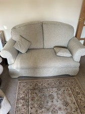 HSL Two Seater “Leyburn” Drop Arm Sofa/day Bed/chaise. Grey With Cushions. 