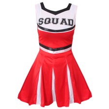 KIDS CHEERLEADER COSTUME CHEER LEADER OUTFIT SQUAD FANCY DRESS DANCE SHOW