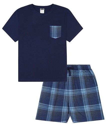 Navy blue check short - check,
