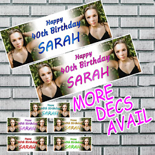 PERSONALISED PHOTO BIRTHDAY PARTY BANNERS -18th 21st  Matching decs Available