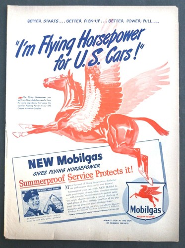 1946 mobilgas mobil oil red - mobilgas,