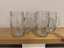 Kilner Mason Jar Drinking Glasses with Handles – Set of 4 – Rustic Style Barware