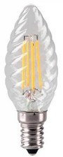 Clear 4w LED Twisted Candle