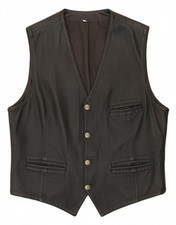 VINTAGE Mens Leather Waistcoat