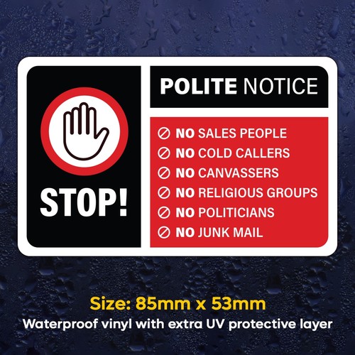 Cold callers sticker stop - callers,