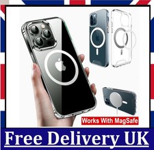 MagSafe Compatible Crystal Clear TPU + PC Shockproof Case For iPhone 17 16 15 14