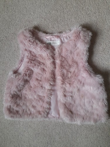 Girls pink fluffy gilet - girls,