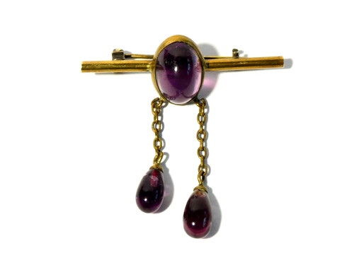 Antique gilt bar brooch - antique,