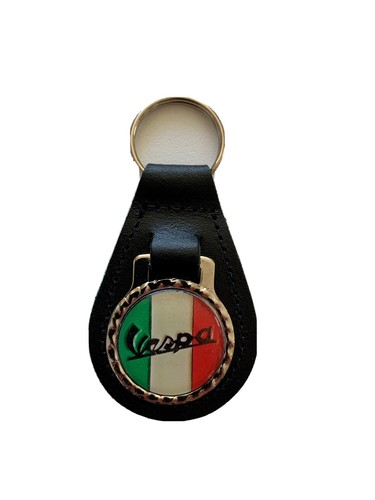 Black leather keyring fob - keyring/,