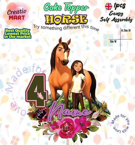 Horse birthday cake topper - birthday,