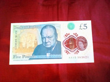 old english 5 pound bank moderately print AA15