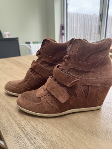 Ash brown suede wedge - ash,