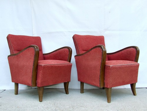 Pair art deco armchairs - deco,