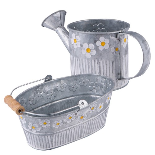 Metal flower bucket - flower,