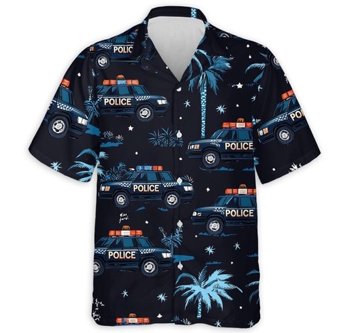 Police car hawaiian shirt - police,