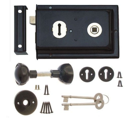 Rim lock and handle set - and, sash