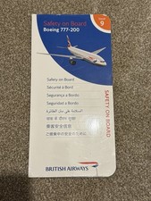 British Airways B777-200 Safety Card Issue 9