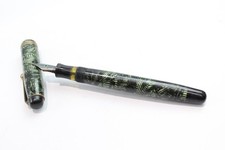 Vintage Parker Televisor Fountain Pen Green Casing 14ct Gold Nib Writing 