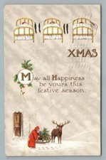 Brass Bed Sleeping Kids~Santa