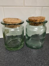 Vintage Recycled Green Glass Storage Jars