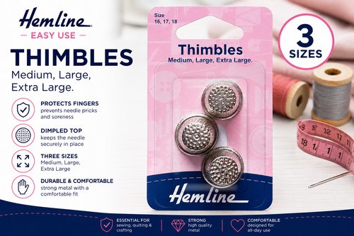 Hemline metal thimbles - metal, 3