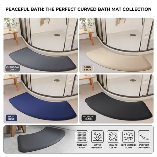Bathroom absorbent mat - absorbent, curved
